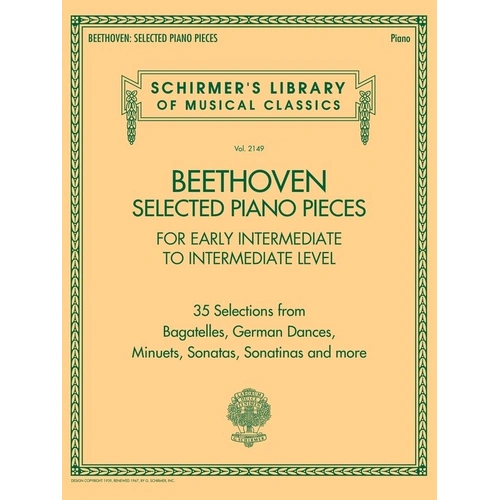 Beethoven Selected Piano Pieces for Early Intermediate to Intermediate Pianists