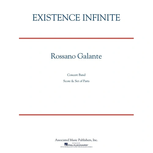 Existence Infinite for Full Ensemble, Duration 4:15, Associated Music Publishers