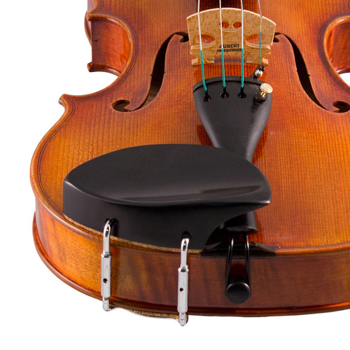 Violin Chinrest Teka Style Ebony 4/4-3/4 High Set Medium Cup Standard Clamp
