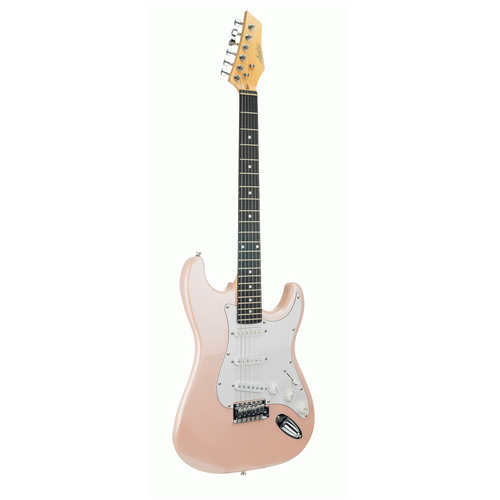 Ashton AG232PK SSS Electric Guitar w/ Gig Bag, Strap & Lead (Metallic Pink)