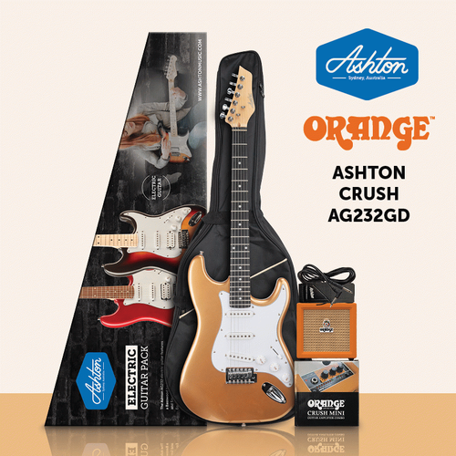 Ashton AG232GD Electric Guitar Starter Pack with Crush Mini Amp