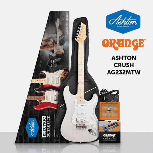 Ashton AG232MTW Electric Guitar Starter Pack with Crush Mini Amplifier