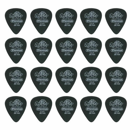 20 x Jim Dunlop Tortex Pitch Black .50MM Guitar Picks Free Shipping