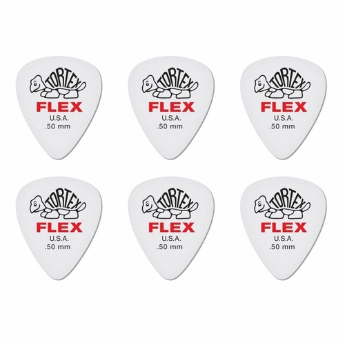 6 x Dunlop Tortex FLEX 0.50MM Gauge Guitar Picks 428R Plectrums