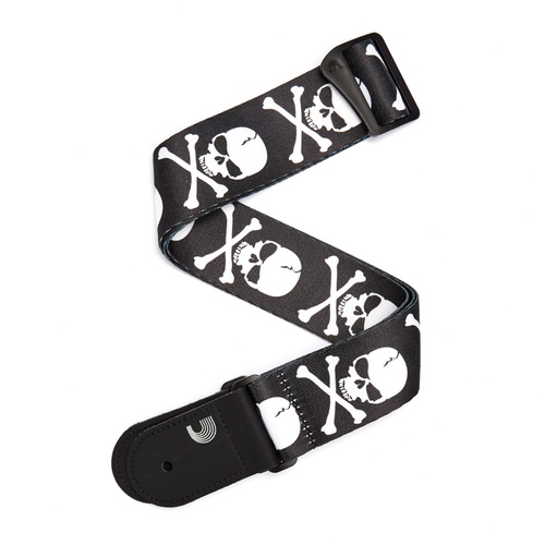 Planet Waves Woven Guitar Strap, Cross Bone Skull