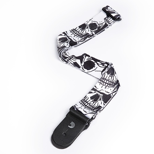 D'Addario 2 Inch Polyester Large Skull Design Strap