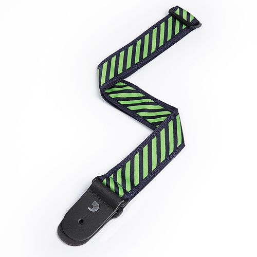 D'Addario 2 Inch Polypropylene Strap w/ Stripe Jaquard - Green