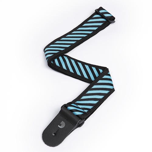 D'Addario 2 Inch Polypropylene Strap w/ Stripe Jaquard - Blue
