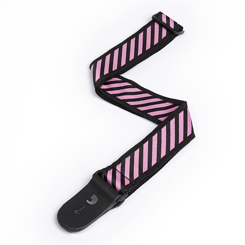 D'Addario 2 Inch Polypropylene Strap w/ Stripe Jaquard - Pink