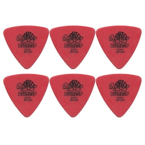 6 x Jim Dunlop Tortex Triangle .50MM Gauge Guitar Picks 431R Plectrums