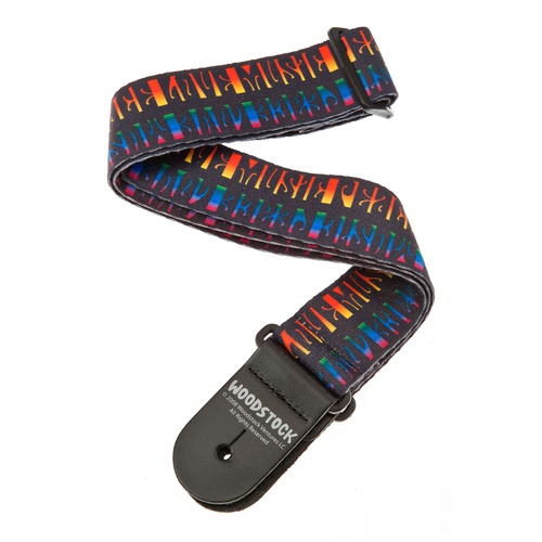 Planet Waves Woodstock Guitar Strap, Peace, Love, and Music