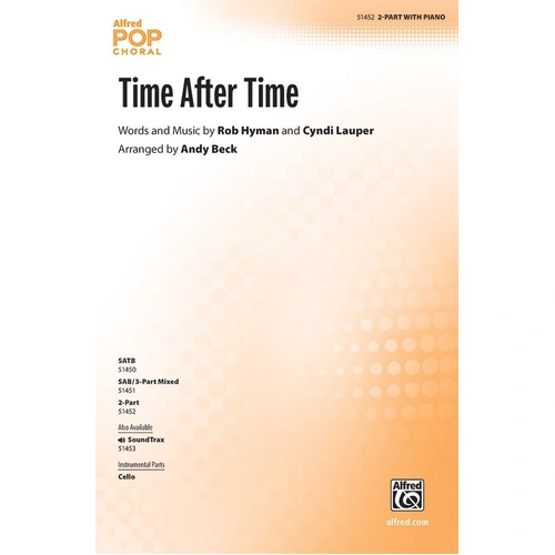 Time After Time Choral Sheet Music for Concert Choir with Piano and Cello