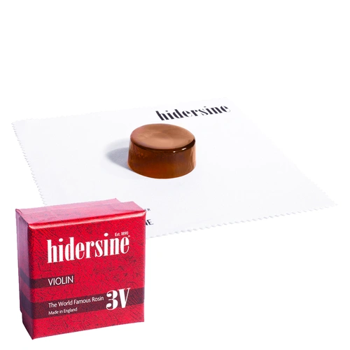 Hidersine 3V Violin Rosin 20g Clear Amber Cake Crimped Flannelette Made in England