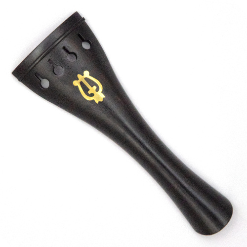 Ebony Violin Tailpiece with Gold Lyre Inlay 4/4