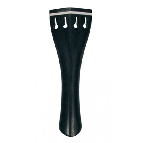 Ebony Tulip Shape Violin Tailpiece with White Fret