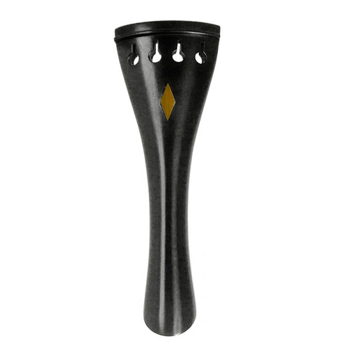 Ebony Violin Tailpiece with Gold-Plated Rhombus Inlay - Hill Style