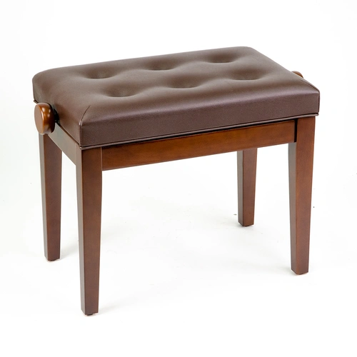 Linley Adjustable Piano Bench with Leatherette Upholstery - Matte Walnut Finish