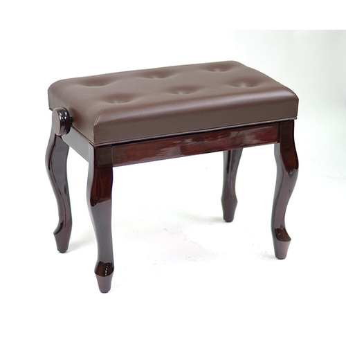 Adjustable Piano Bench w/ Buttoned Seat and Cabriolet Legs - Mahogany