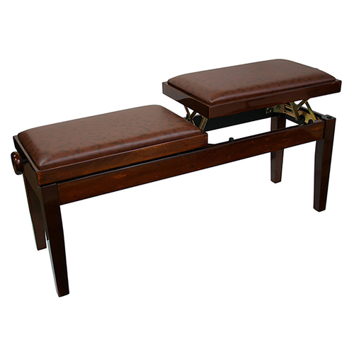 Linley Dual Adjustable Duet Piano Bench - Walnut Gloss Finish