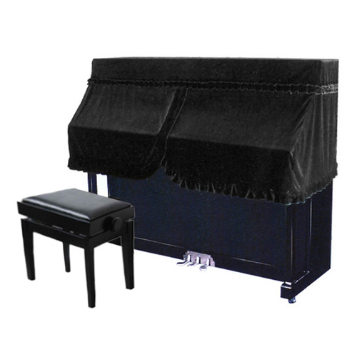 Fitted Half Cover for Upright Piano - Black UP4
