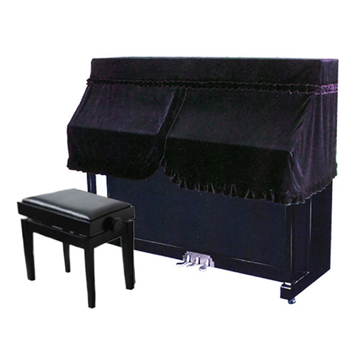 Fitted Half Cover for Upright Piano - Dark Purple UP5, 154cm x 35cm x 131cm, Top to Keys 62cm