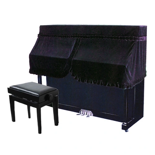 Fitted Half Cover for Upright Piano - Dark Purple UP5, 154cm W x 35cm D x 131cm H, Top to Keys: 62cm