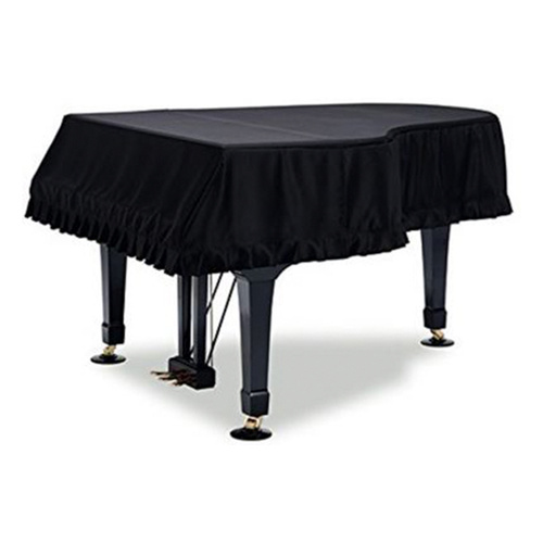 Fitted Black Cover for Baby Grand Piano - 150cm Width, 186cm Depth, 35cm Height, 30cm Top to Keys