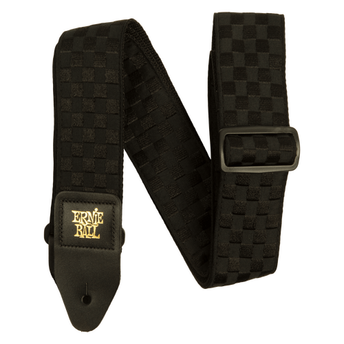 Ernie Ball Black Checkers Jacquard Strap