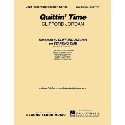 Quittin Time Jazz Combo SC/PTS - 2 Horns plus Rhythm (Grade 4-5) by Second Floor Music