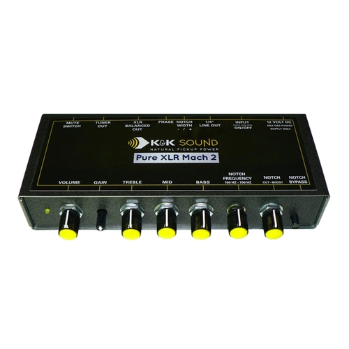 K&K Pure XLR Mach 2 Preamp with Balanced XLR and Parametric EQ, 18V System