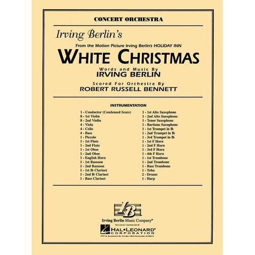 White Christmas Hal Leonard Full Orchestra 3-4 (Music Score/Parts)
