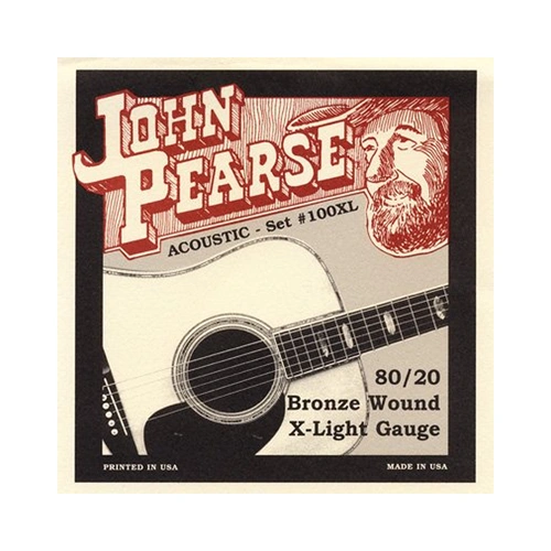 John Pearse 100XL 80/20 Bronze Acoustic Guitar Strings .010-.047