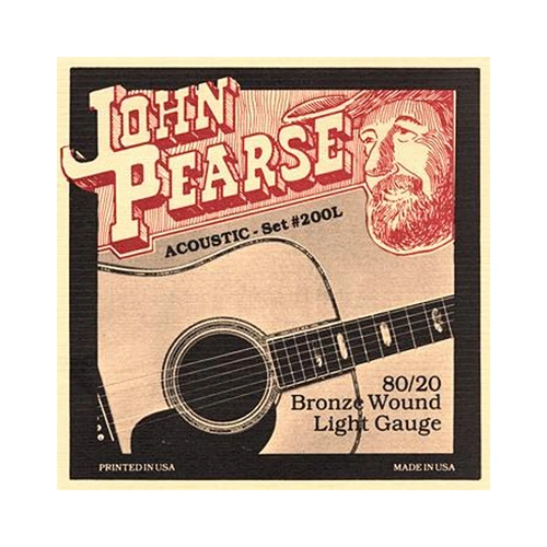 John Pearse 200L 80/20 Bronze Acoustic Guitar Strings 12-53