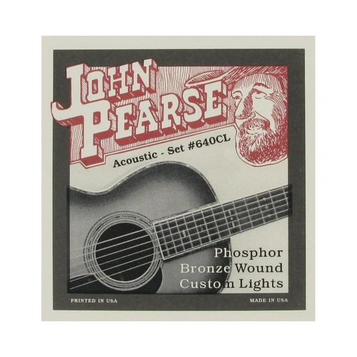 John Pearse 640CL Phosphor Bronze Acoustic Guitar Strings 12-55 Light Medium Custom