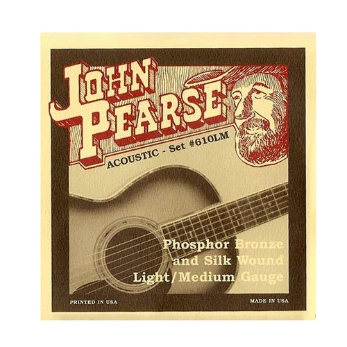 John Pearse 610LM Silk & Phosphor Bronze Acoustic Guitar Strings 12-53