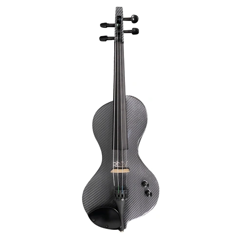 Phos Electric Violin with Shadow Preamp - Black, Includes Case, Paulownia Wood, Ebony Fittings, Lightweight Design, Ideal for Performance and Practice