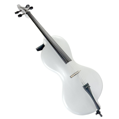 PHOS Electric Cello with Shadow Active Preamp - White in Gig Bag