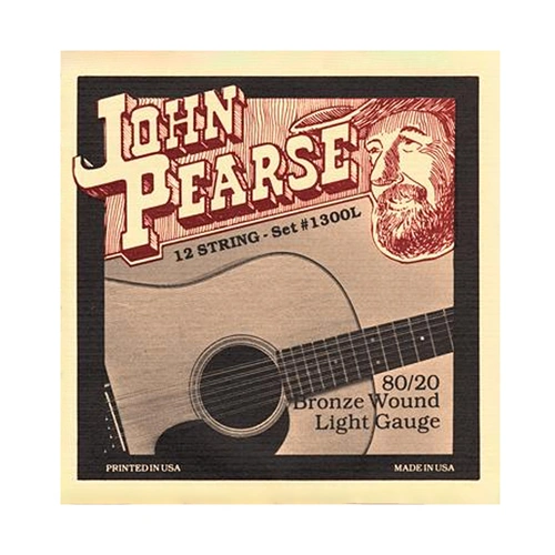 John Pearse 1300L 80/20 Bronze 12 String Acoustic Guitar Strings Set 10-47