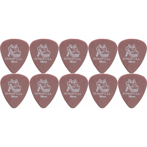 10 x Jim Dunlop Gator 0.58mm Maroon Guitar Picks / Plectrums NEW