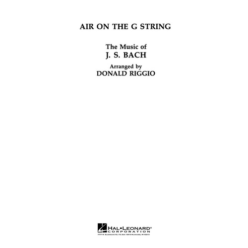 Air On The G String Jso2-3 (Music Score/Parts)