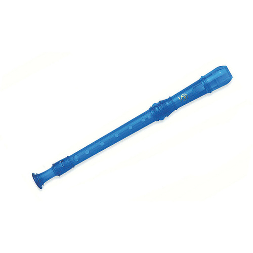 Angel 2 Piece Blue Recorder with Cleaning Rod and Fingering Chart