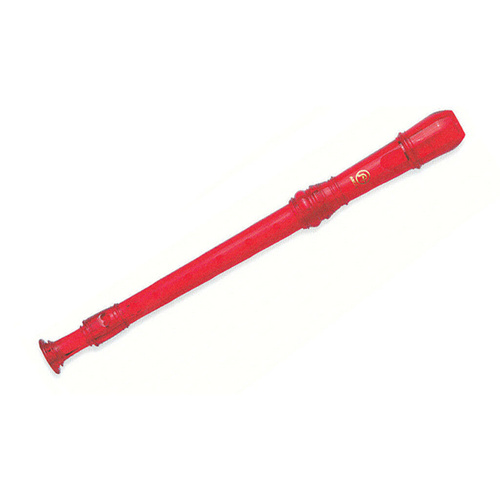 Angel 2 Piece Red Recorder with Cleaning Rod and Fingering Chart