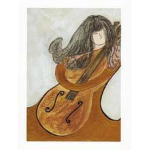 Greeting Cards Cello And Lady (Pack Of 5) 