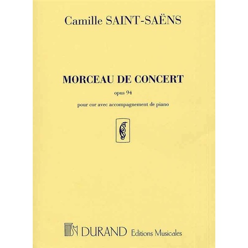 Saint-Saens - Concertpiece Op 94 French Horn/Piano Book