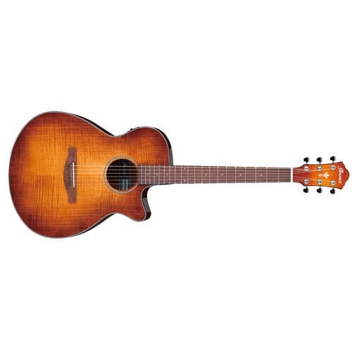Ibanez AEG70 Acoustic Guitar AEG Flame Maple Gloss Vintage Violin w/ Pickup & Cutaway - AEG70VVH