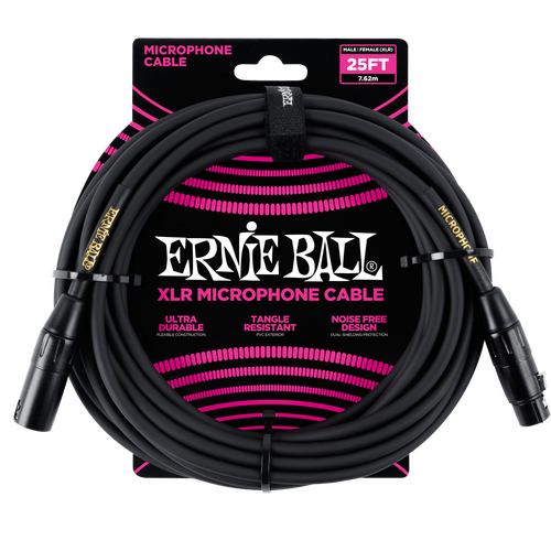 Ernie Ball 7.5 Meter Male / Female XLR Microphone Cable