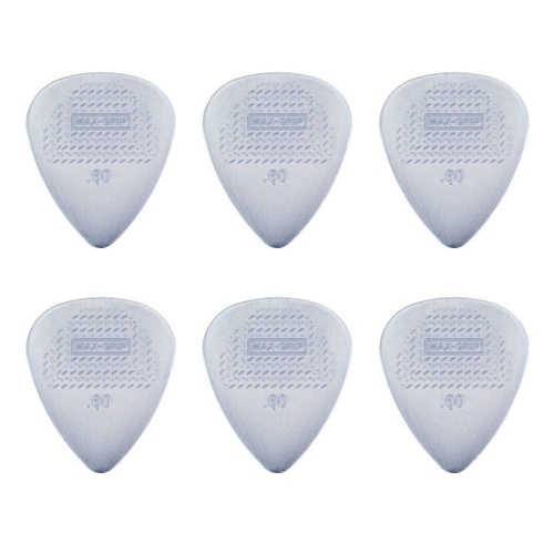 6 x Jim Dunlop Max Grip Nylon 0.60mm Gauge Grey Guitar Picks Free Post