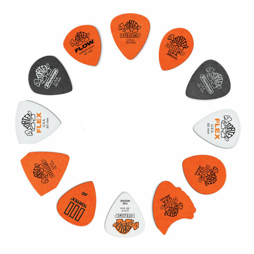 12 x Dunlop Tortex 0.60mm Variety Guitar Picks Standard Flex Wedge