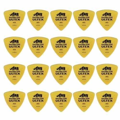 20 x Jim Dunlop Ultex Triangle 0.60MM Gauge Guitar Picks Plectrums, Bass