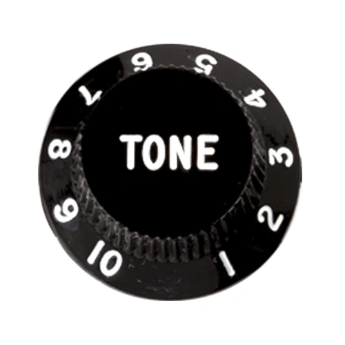 Pickboy S-type Black Guitar Tone Knob with Numbers 1 to 10, Made in Japan